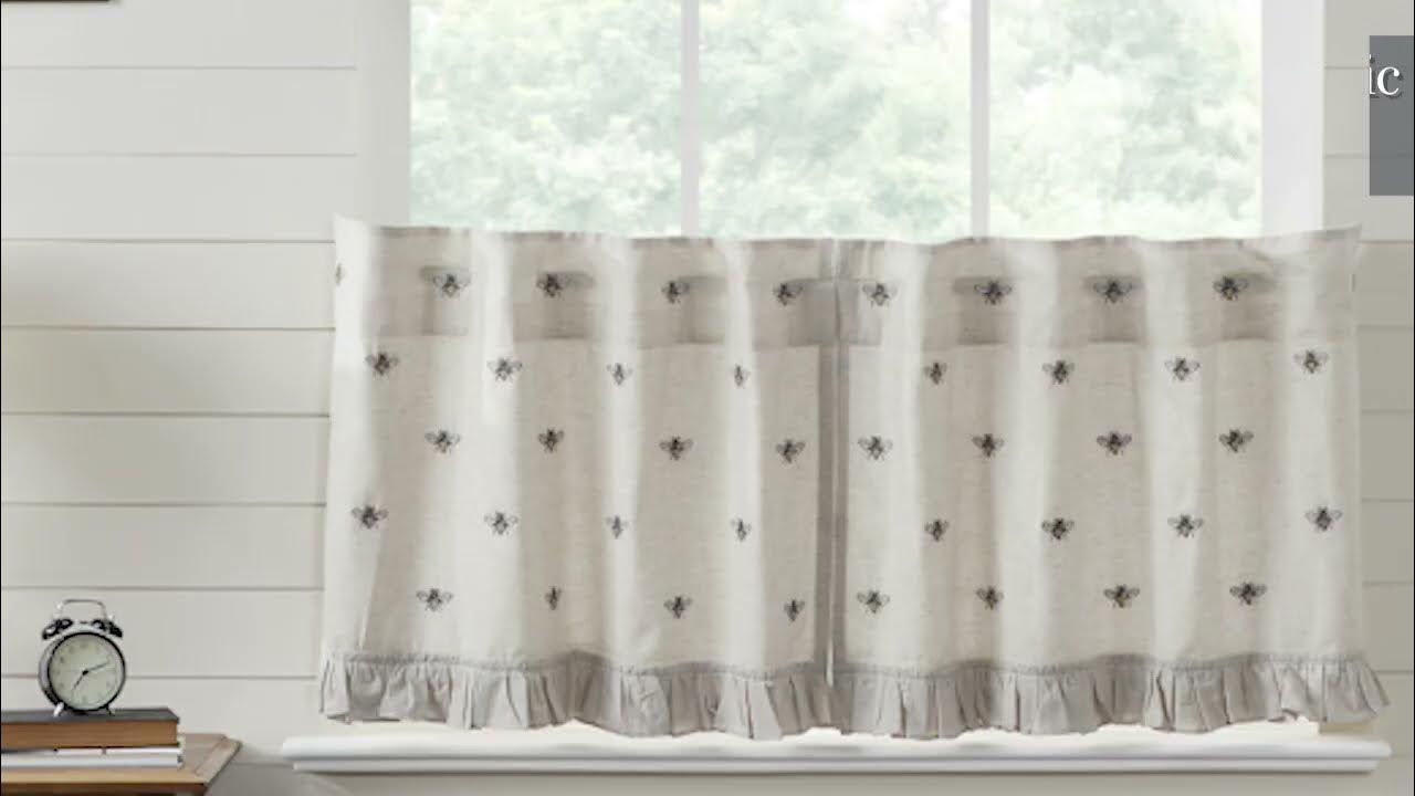 Embroidered Bee Window & Bath Curtains Collection Valance, Tiers