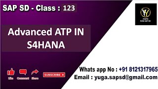 SAP SD: Advanced AATP in S4HANA -1 || Your's Yuga SAP SD
