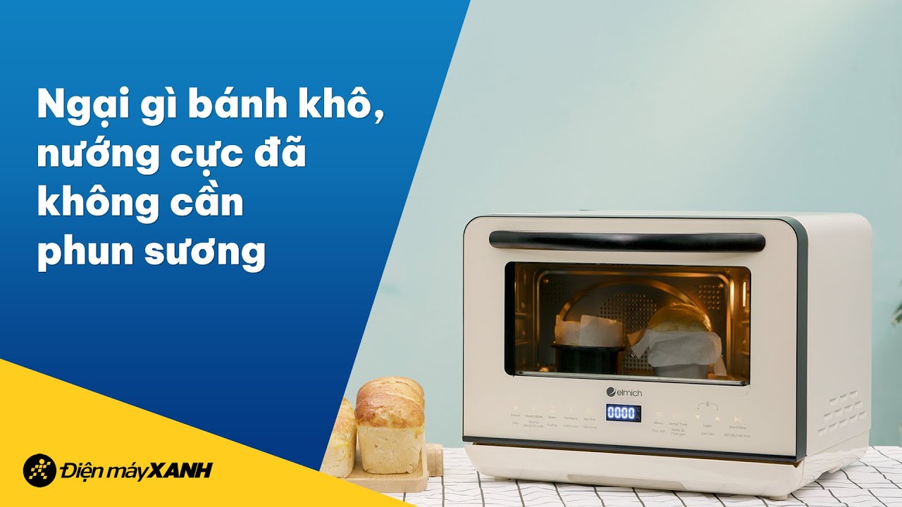 Lò chiên không dầu hơi nước Elmich: nướng cực đã,... - youtube