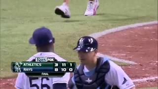 2013/04/19 Rays end game with double play