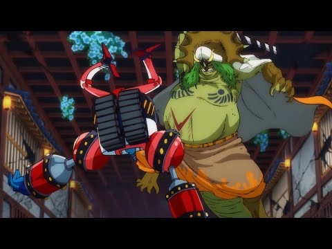 Franky use Thousand Sunnys power and defeats Sasaki with Single Radical Beam attack | One Piece