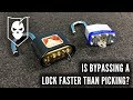 Is bypassing a lock faster than picking