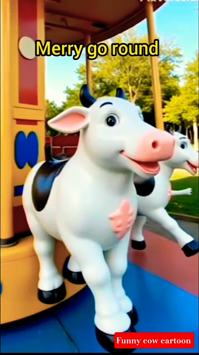 Funny cow cartoon 🐄merry go round ride cow #shorts #hamba #funnycows