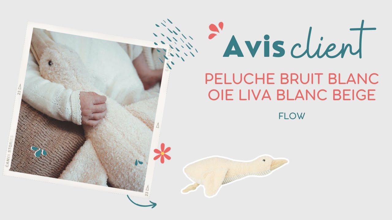 Peluche à bruit blanc Liva l'Oie Beige de Flow Amsterdam, Peluches : Aubert