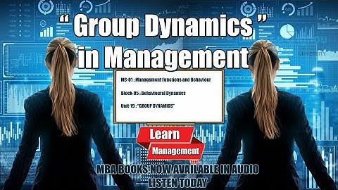 Group Dynamics in Management | Group Dynamics | DLL #management #audiobook #ignou