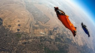 Wingsuit Flying Over the Egyptian Pyramids