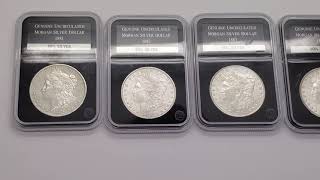 1881-82-83-84 Consecutive Lettered Morgans Very Nice in PCS stamps u0026 coin Cases