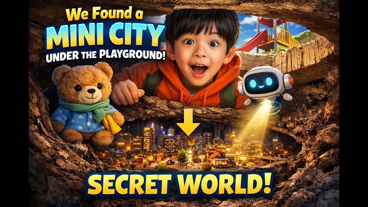 We Found a Mini City Under the Playground! 🏙️🛝 (Secret World!)