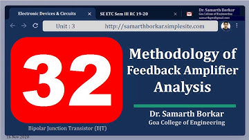 HIGHLIGHTS - 32 | Methodology of Feedback amplifier Analysis| RC 2019-20 | Dr. Samarth Borkar