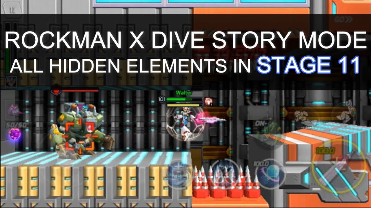 Rockman X Dive | Story Mode Stage 11 | All Hidden Element Location