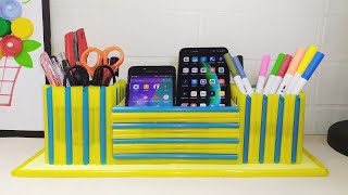 Tempat Pensil Dari Sedotan Dan Kardus Susu | Kerajinan Dari Sedotan | Tempat Pensil Dari Sedotan 