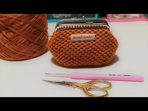 *Crochet Wallet*8.5cm Rectangular Metal Clasp[spike Stitch]