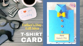 How To Make Father's Day Gift T-Shirt Card?  | DIY Crafts | Gift Ideas | T-Shirt Card | Happy Ideas