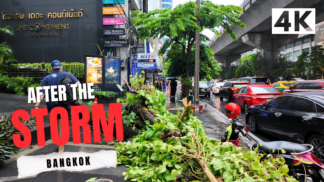 Bangkok, Tailândia | Caminhada na Chuva 4K | 22 de jul. de 2025