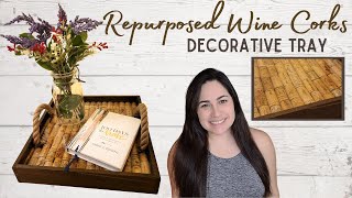 Repurposed Wine Corks | Recycled Wine Corks | Home Decor Tray | Wine Cork Wood Tray Encased In Resin