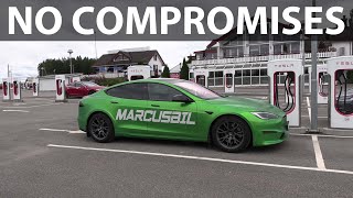 Tesla Model S Plaid range test in summer