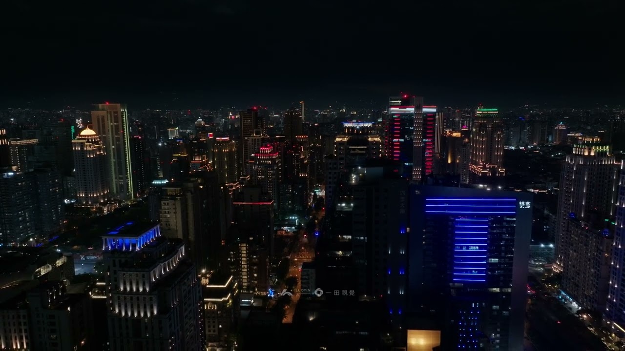 【授權素材】台中七期｜台中商業中心｜西屯區夜景｜4K無人機空拍畫面｜民航局無人機合法申請發布飛航公告進駐航管作業