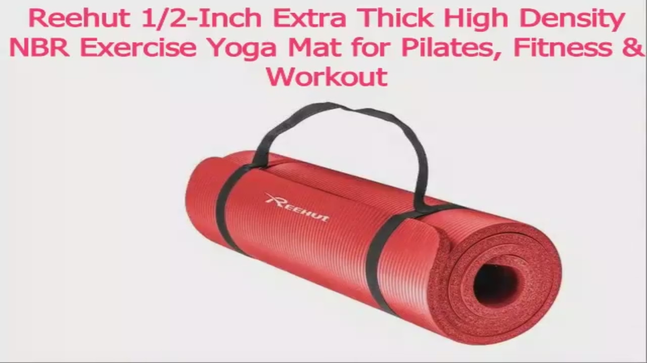 Reehut 1/2-Inch Extra Thick High Density NBR Exercise Yoga Mat for Pilates  