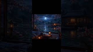 Moonlit Rain & Lotus Pond 🌙🌧️ Cozy Night Ambience #shorts #calmingsounds #calmingmusic #relaxing