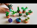 Diy miniature succulents diy how to make miniature cactus from polymer clay  tiny succulents