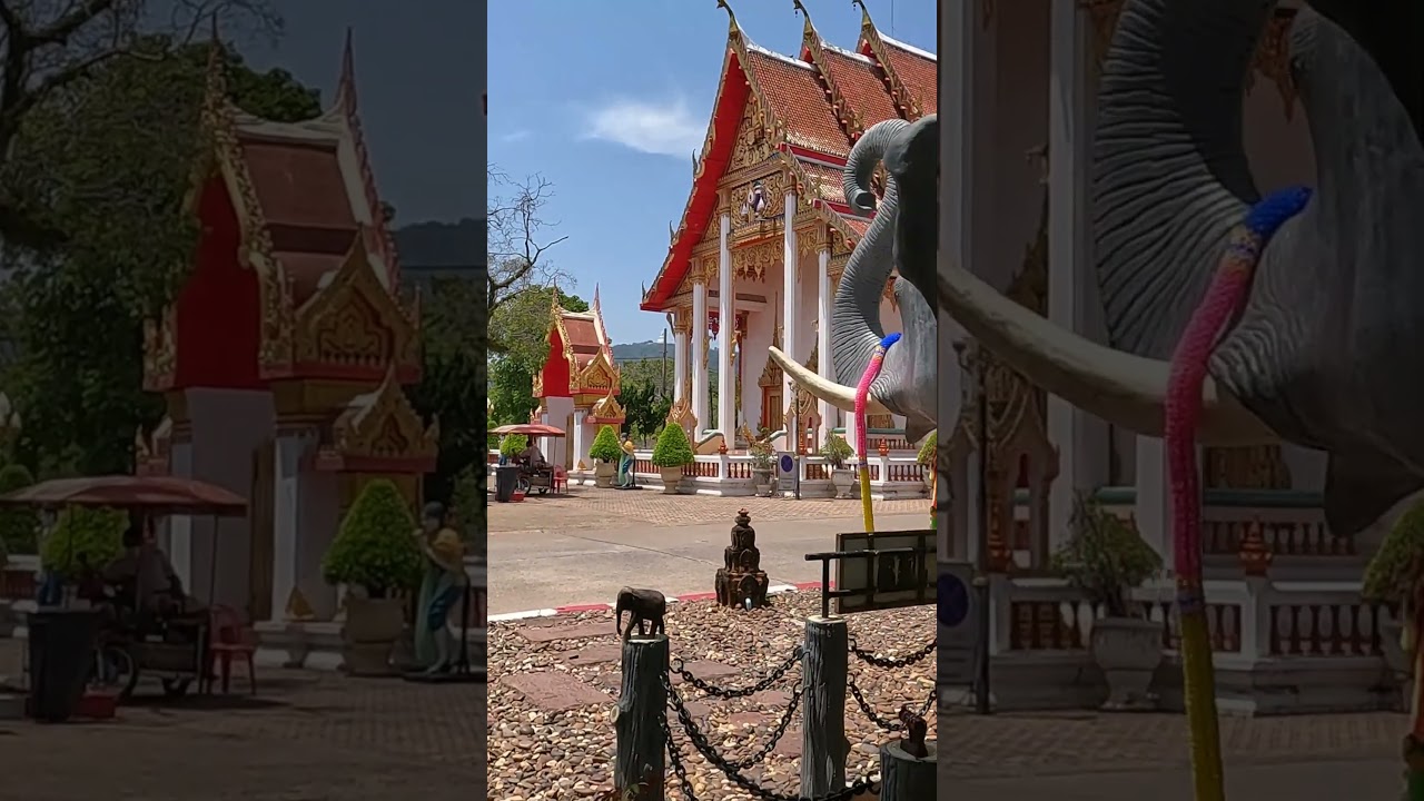 У храма Ват Чалонг, Пхукет, Таиланд. At Wat Chalong Temple, Phuket, Thailand.