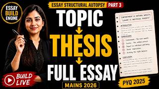 UPSC Essay Structural Autopsy Part 3 | From Topic → Thesis → Full Essay | Mains 2026 #mains2026