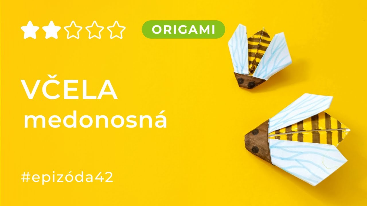 Origami včela - jednoduché tvorenie pre deti - DIY