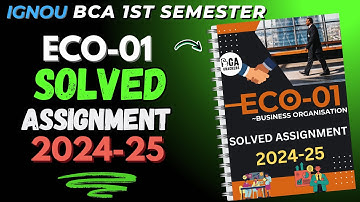 ECO-01 Solved Assignment January 2025 || IGNOU BCA 1st Semester Solved Assignment 2025