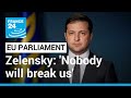 Standing ovation as Zelensky tells European Parliament to ‘prove you are with' Ukraine