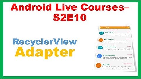 Android Live Courses S2E10 : MVVM Room LiveData CRUD : Adapter Class