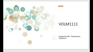 Performance Evaluation Assignment