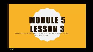 Grade 2 Module 5 Lesson 3