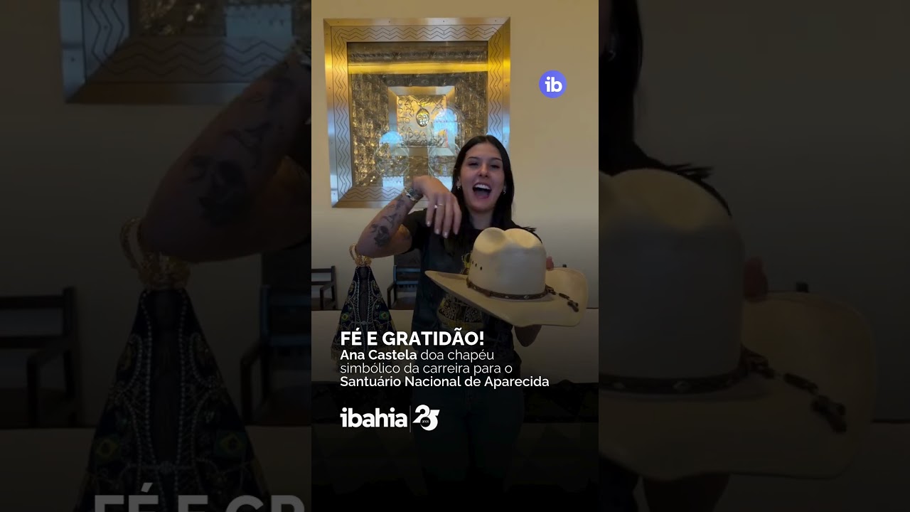Ana Castela doa chapéu simbólico da carreira para o Santuário Nacional de Aparecida 