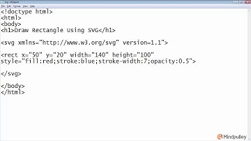 028 Create rectangle using svg and with opacity - Html Tutorial In Hindi