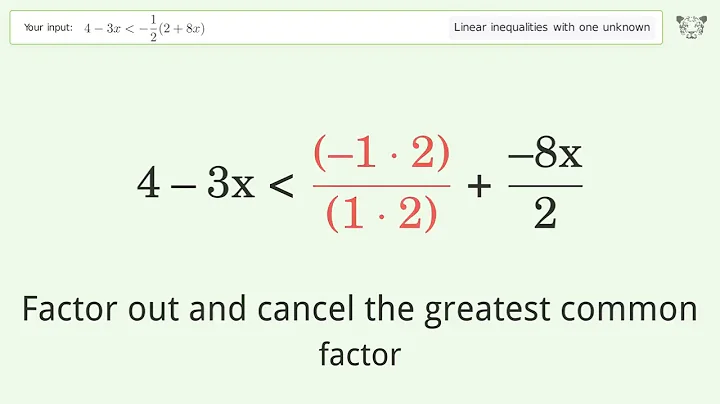 Solving Linear Inequalities: 4-3x is Smaller Than -1/2(2+8x)