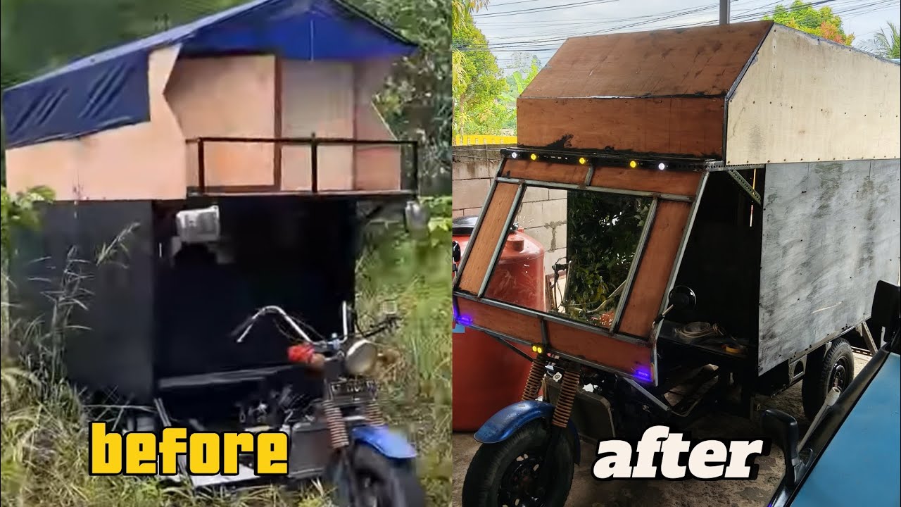 renovasi motor camper double deck | motorcamping | campervan roda tiga