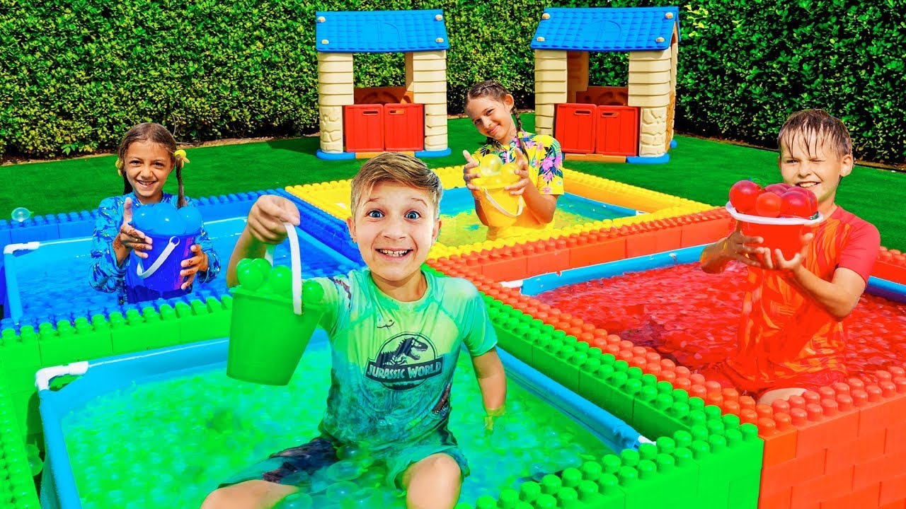 Roma i Przyjaciele Wyzwanit z Balonami wodnymi w Basenach | Zbiór Wyzwań dla Dzieci z Diana i Roma