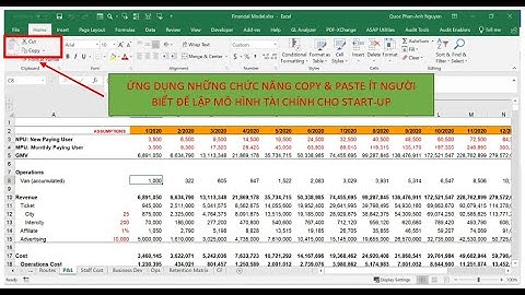 [Excel - From Zero To Hero] - Bài 14: Ứng dụng Copy & Paste để lập mô hình tài chính cho Start-up