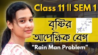 Rain Man Problem Class 11 || বৃষ্টির আপেক্ষিক বেগ Class 11 || Class 11 Physics Semester 1|| Rizuana
