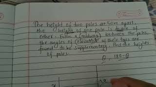 Height and Distance #6 class 10 opt math 