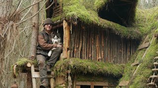 Bushcraft building a complet mini Shed | A fairy cottage house on my own! (full version) first part