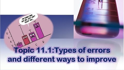 Topic 11.1: Different types of measurement ERRORS and How to Improve!!!