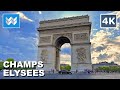 [4K] Champs-Élysées Shopping Street in Paris France 🇫🇷 Walking Tour - Sudden Rain Pour