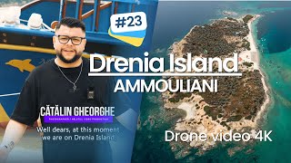 Drenia Island from Ammouliani, Greece: A Hidden Gem in the Aegean Sea | Drone 4K