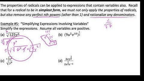 HA2 7.2.5,  Simplest form of a radical expression containing variables