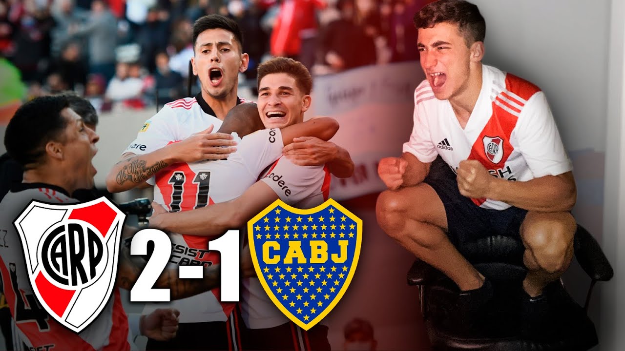 RIVER PLATE 2 - BOCA JUNIORS 1 - REACCIÓN HINCHA DE RIVER - Liga Argentina Fecha 14