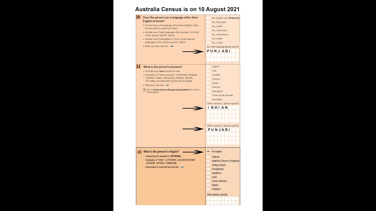 How to fill Australian Census? ਅਸਟ੍ਰੇਲੀਅਨ ਜਨਗਣਨਾ ਫਾਰਮ ਕਿਵੇਂ ਭਰੀਏ? # ...