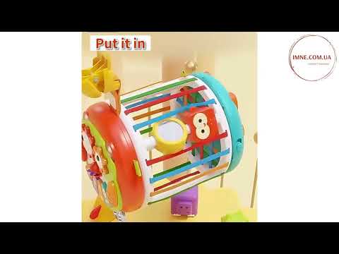 Інтерактивна іграшка дитині Логічний куб Циліндр монтессорі Дитячий сортер розвиває увагу Фігурки звук, відео 1