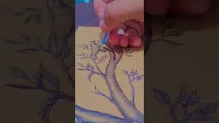 #artist Mukesh Kumar Singh official #ball pen sketch on brown paper #