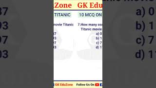 Titanic MCQ shorts titanic